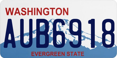 WA license plate AUB6918