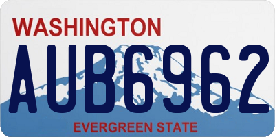 WA license plate AUB6962