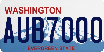 WA license plate AUB7000