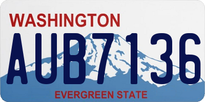 WA license plate AUB7136