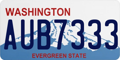 WA license plate AUB7333
