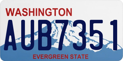 WA license plate AUB7351