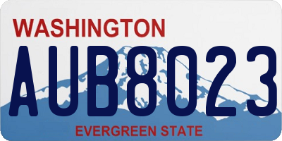 WA license plate AUB8023
