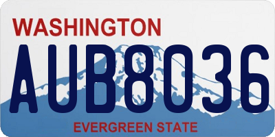 WA license plate AUB8036