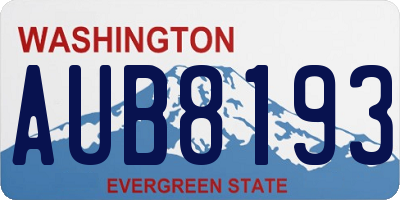 WA license plate AUB8193