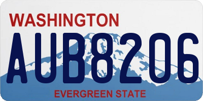 WA license plate AUB8206