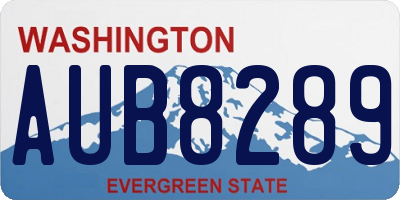 WA license plate AUB8289