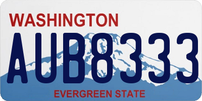WA license plate AUB8333