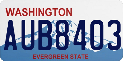 WA license plate AUB8403