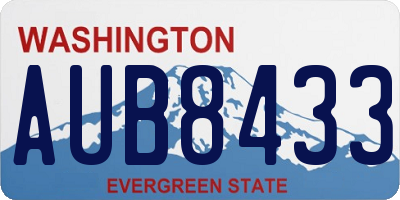 WA license plate AUB8433