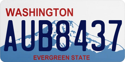 WA license plate AUB8437