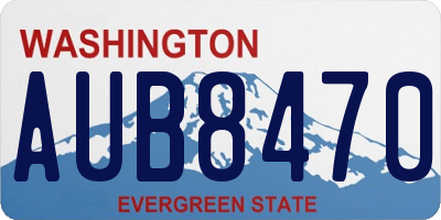 WA license plate AUB8470