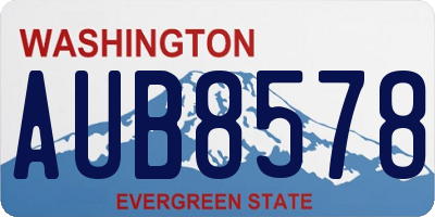 WA license plate AUB8578