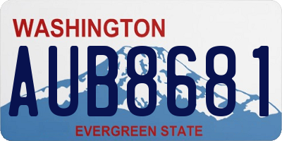 WA license plate AUB8681