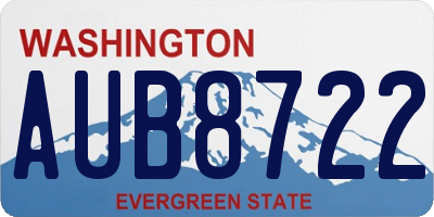 WA license plate AUB8722