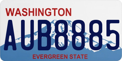 WA license plate AUB8885