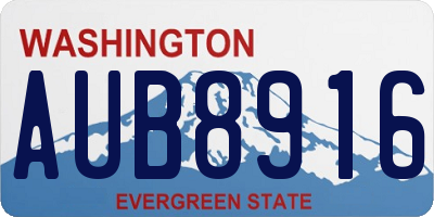 WA license plate AUB8916