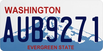 WA license plate AUB9271