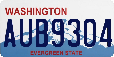 WA license plate AUB9304