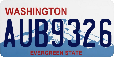 WA license plate AUB9326
