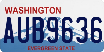 WA license plate AUB9636