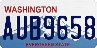 WA license plate AUB9658