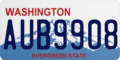 WA license plate AUB9908