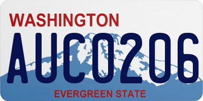 WA license plate AUC0206