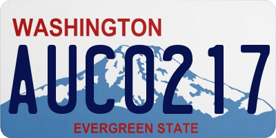 WA license plate AUC0217