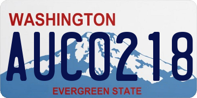 WA license plate AUC0218