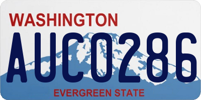WA license plate AUC0286