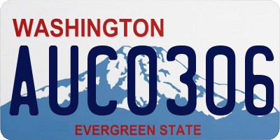WA license plate AUC0306