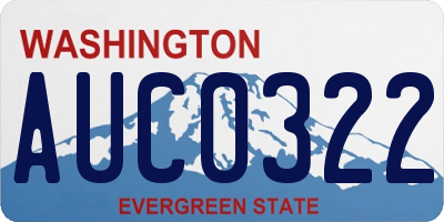 WA license plate AUC0322