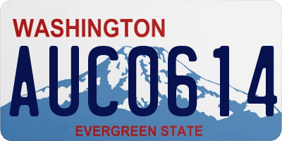 WA license plate AUC0614