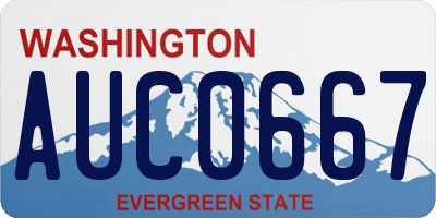 WA license plate AUC0667