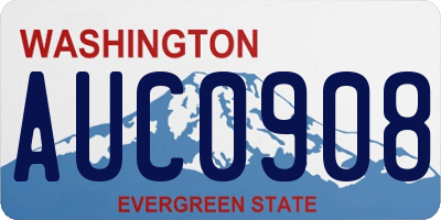 WA license plate AUC0908
