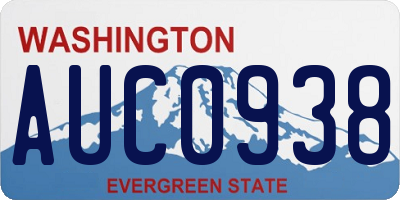 WA license plate AUC0938