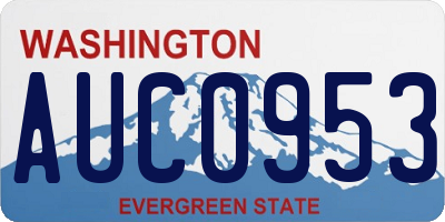 WA license plate AUC0953