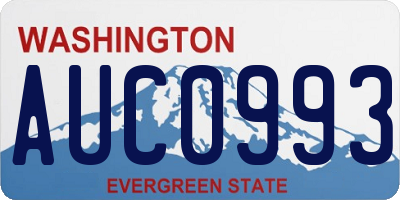 WA license plate AUC0993