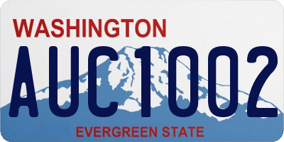 WA license plate AUC1002