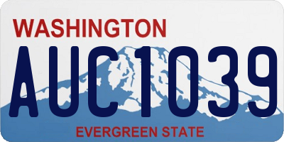 WA license plate AUC1039