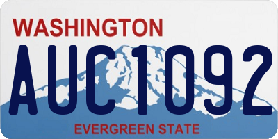 WA license plate AUC1092