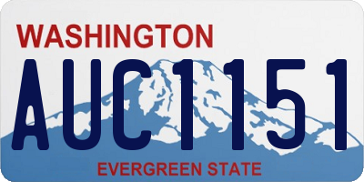 WA license plate AUC1151