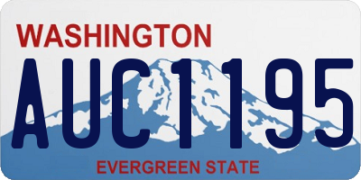 WA license plate AUC1195
