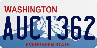 WA license plate AUC1362