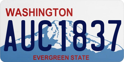 WA license plate AUC1837
