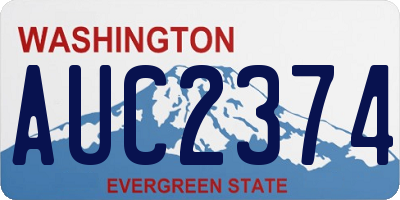 WA license plate AUC2374