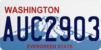 WA license plate AUC2903