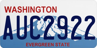 WA license plate AUC2922
