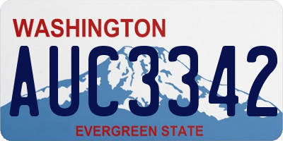 WA license plate AUC3342